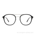 Einzigartiges Design Acetat Edelstahl Brillenrahmen mit stilvollem Design Unisex